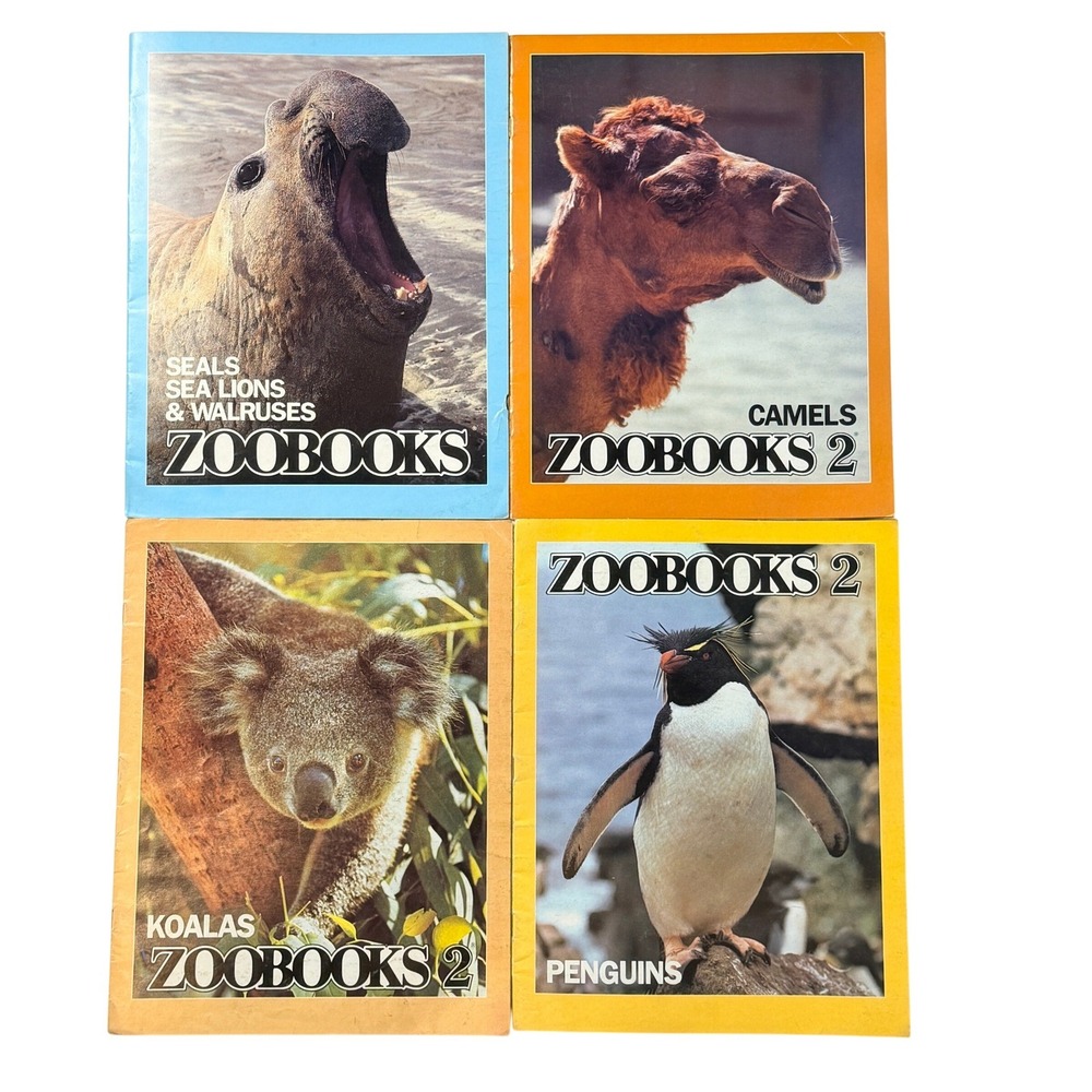 Vintage ZooBooks Magazine Lot of 4 Penguins Koalas Camels Seals 80s Educational